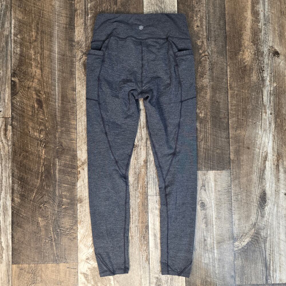 Athleta High Rise Spacedye Chaturanga Leggings Gray Athletic Yoga Pants Pockets